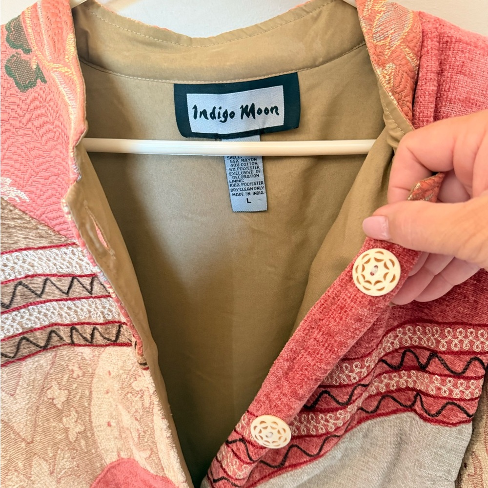 Indigo Moon Pink and Tan Textured Jacket